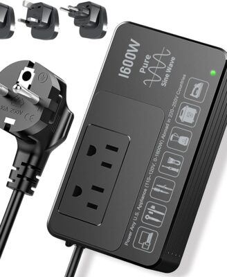 HYTED 1600W 220V to 110V Voltage Converter, Power Any American Appliances in 220-250V, Plug & Play, No Limitations, Universal Power Plug Adapter Voltage Converter US to Europe International Travel